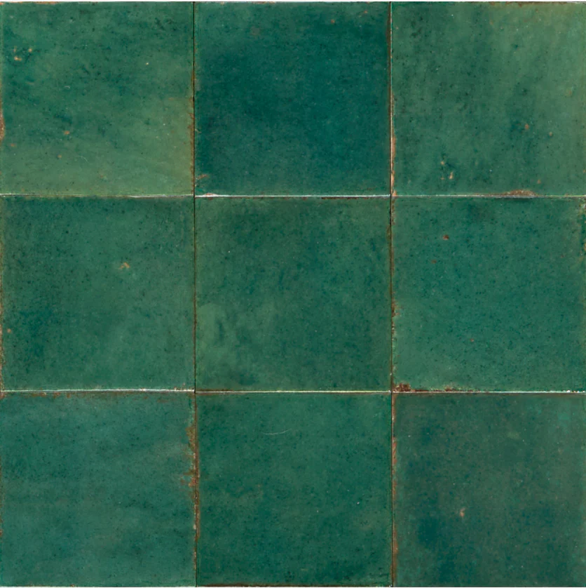 FULL TILE SAMPLE Levent Square Green Tile Wall & Floor Porcelain Tiles 10cm x 10cm