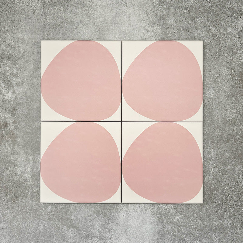 Pebbles Reversed Pink Porcelain Moroccan Tiles 20cm x 20cm - Image 3