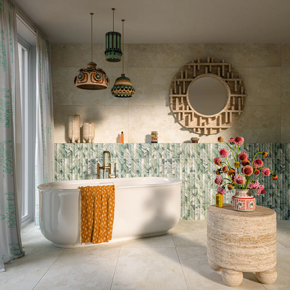 Crete Fluted Jade | Matt | Wall Tiles | 11.5cm x 23cm