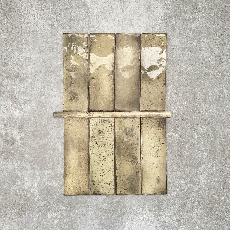 Foundry Moss Green | Gloss Tile | Pencil Bullnose Border Tile | 1.5cm x 30cm