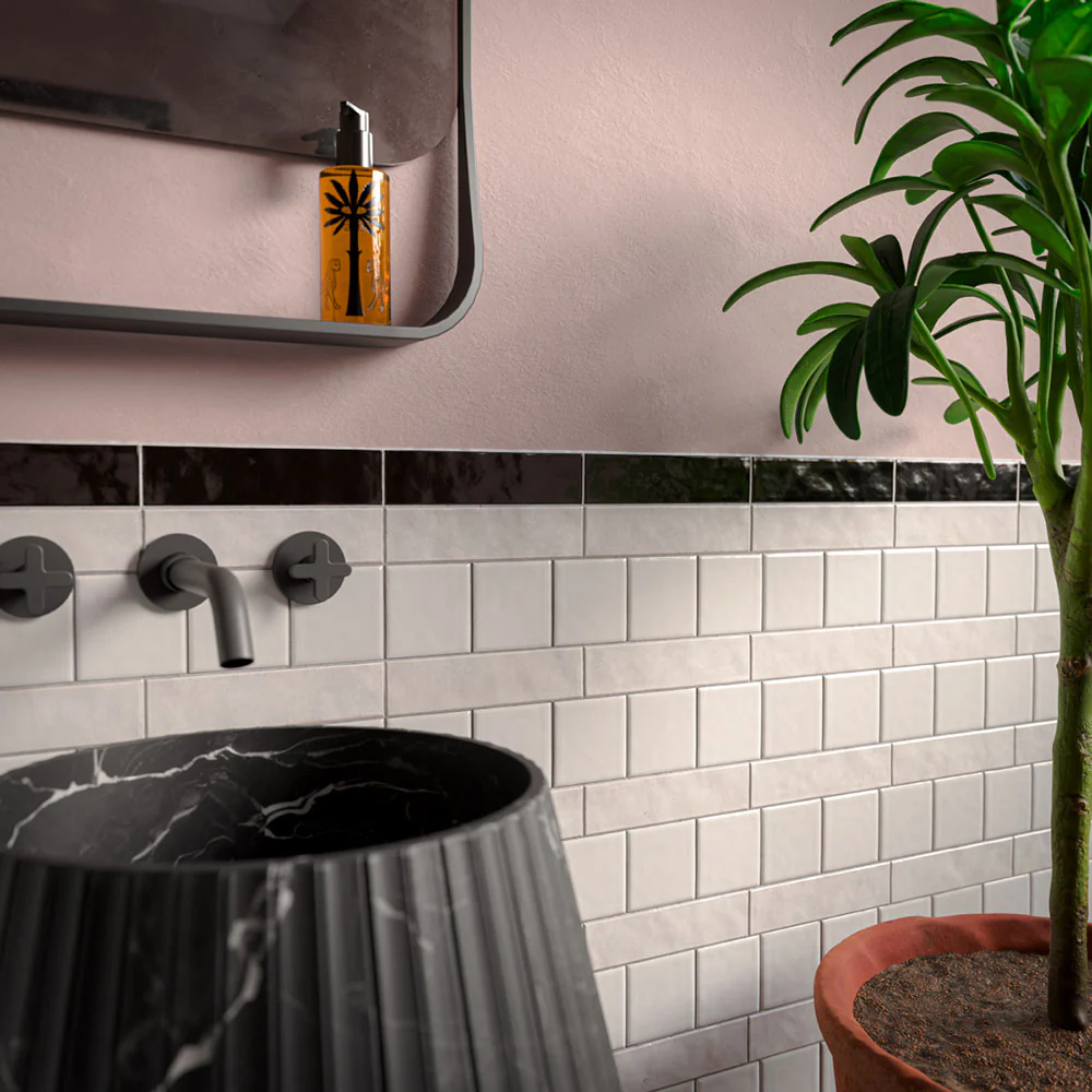 Levent Black Brick | Wall & Floor Gloss Porcelain Tiles | 6cm x 24cm - Image 3