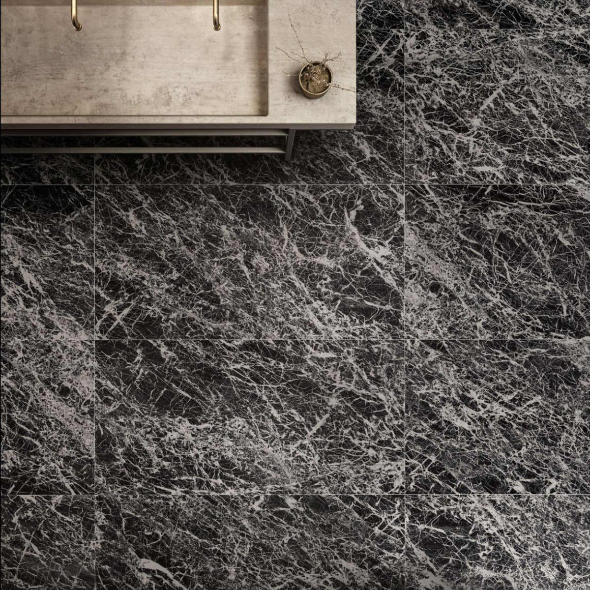 Valentino Glam Black Matt Marble Effect 60cm x 60cm - Image 3