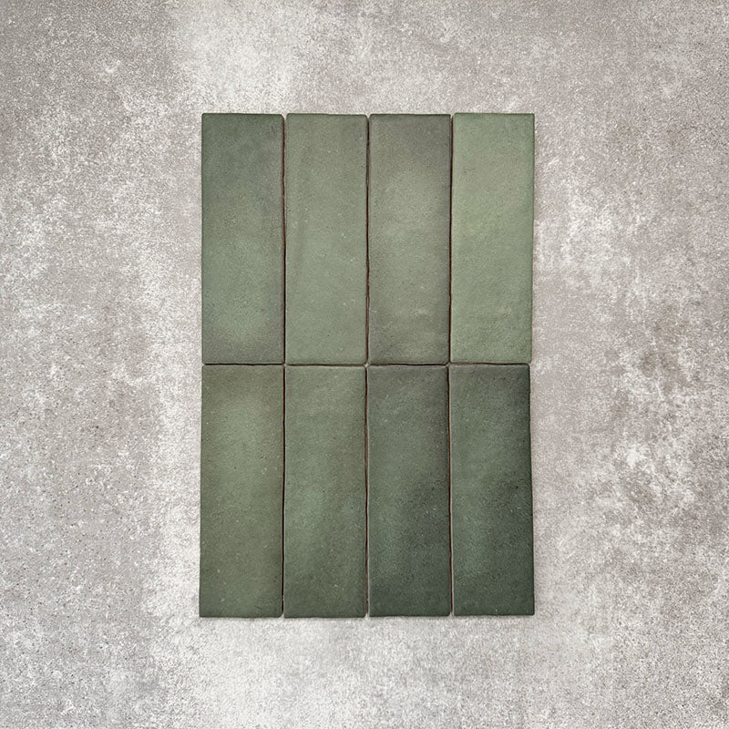Zellige Malachite Green Brick | Moroccan Style | 6.5cm x 20cm - Image 10