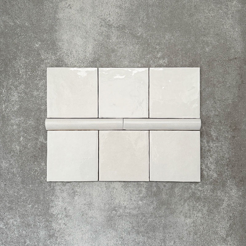 Zellige White Bullnose | Moroccan Style | 3cm x 20cm - Image 3