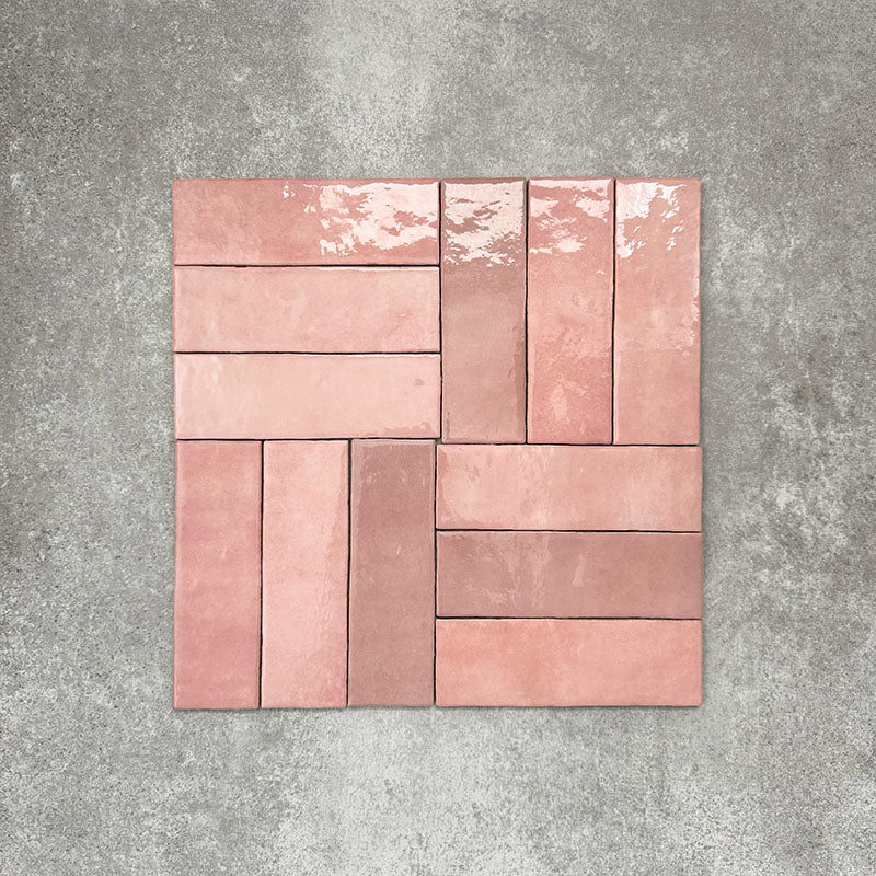 Zellige Rose Pink Brick | Moroccan Style | 6.5cm x 20cm - Image 6