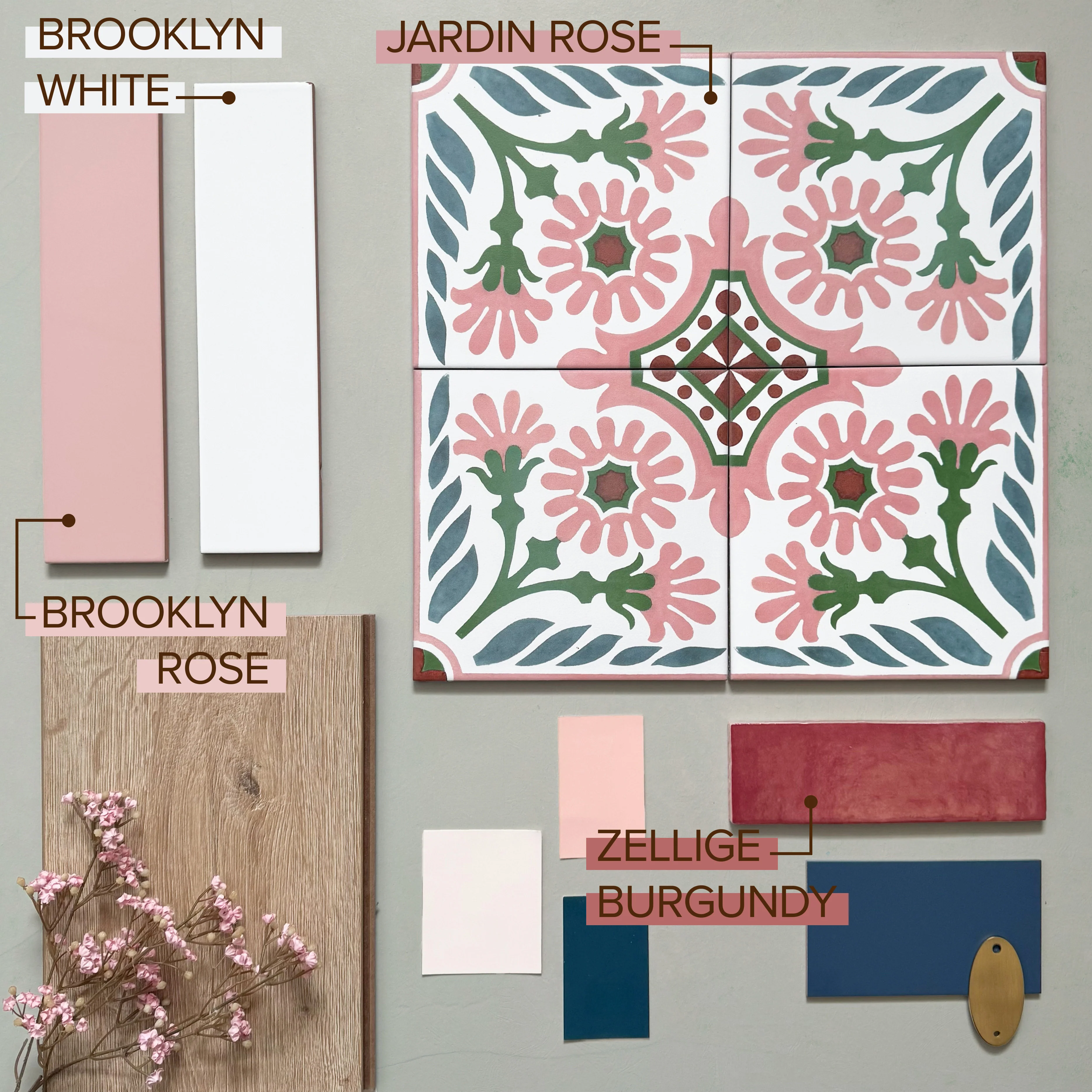 Jardin Rose Moroccan Pattern Tile 20cm x 20cm - Image 15