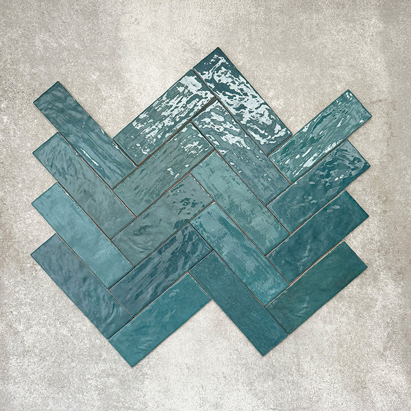 Zellige Peacock Green Brick | Moroccan Style | 6.5cm x 20cm - Image 3