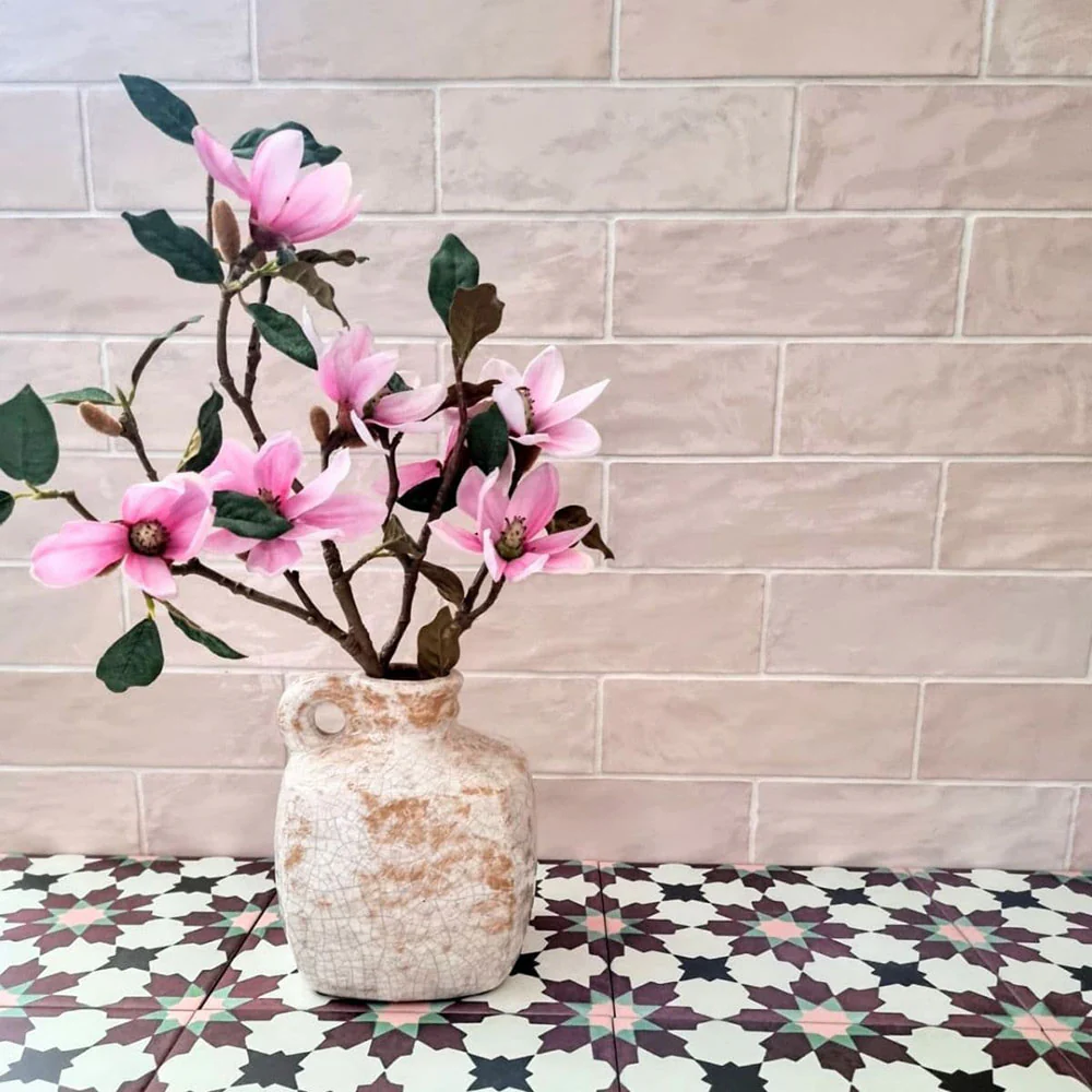 Zellige Pink Mist Brick | Moroccan Style | 6.5cm x 20cm - Image 5