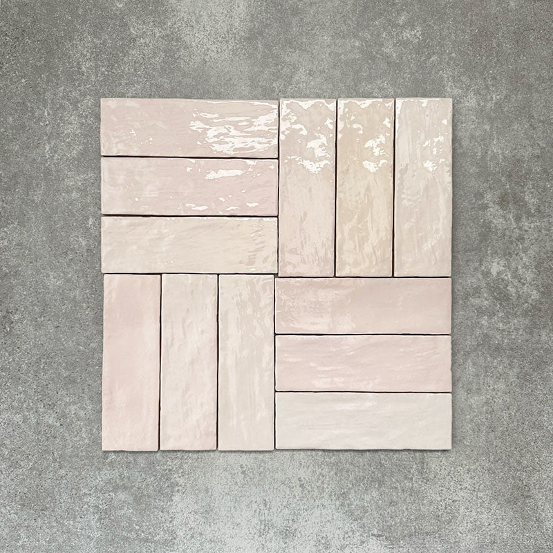 Zellige Pink Mist Brick | Moroccan Style | 6.5cm x 20cm - Image 6