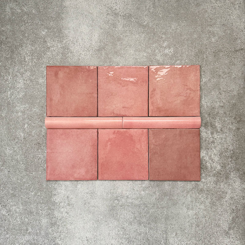 Zellige Rose Pink Bullnose | Moroccan Style | 3cm x 20cm - Image 3