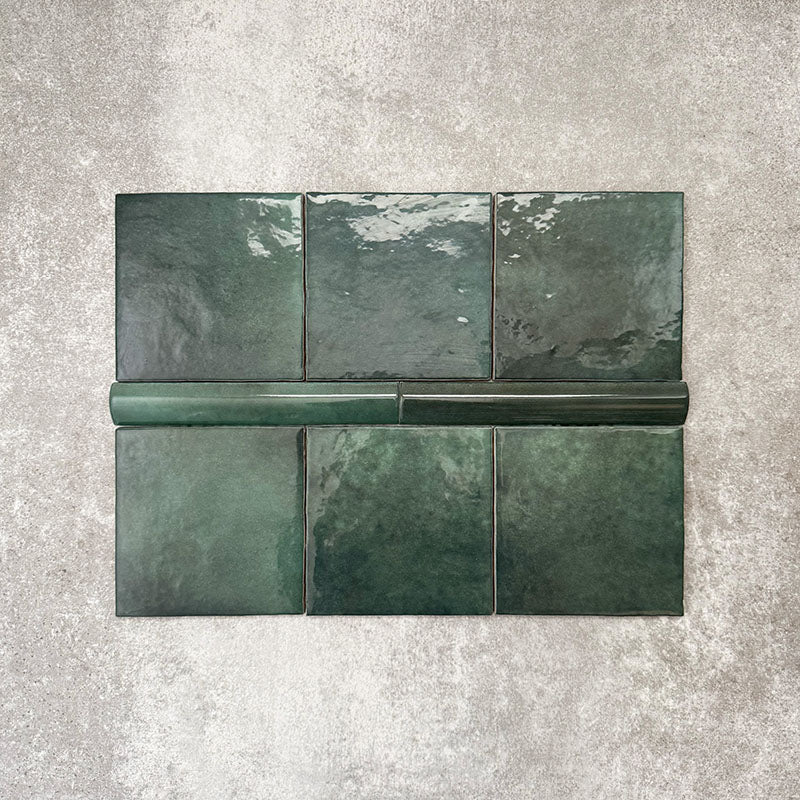 Zellige Royal Green Bullnose | Moroccan Style | 3cm x 20cm - Image 4