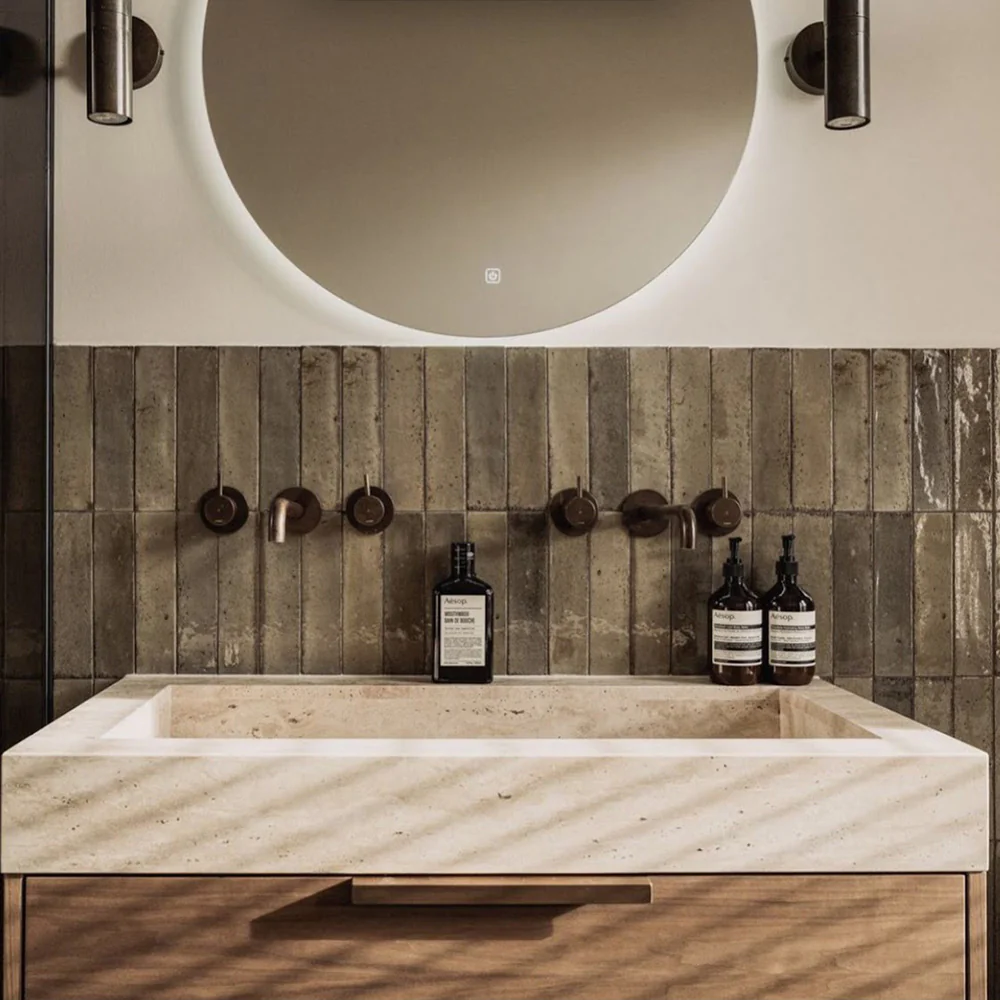 Allegra Sage | Gloss Brick Tile | 6cm x 25cm - Image 3