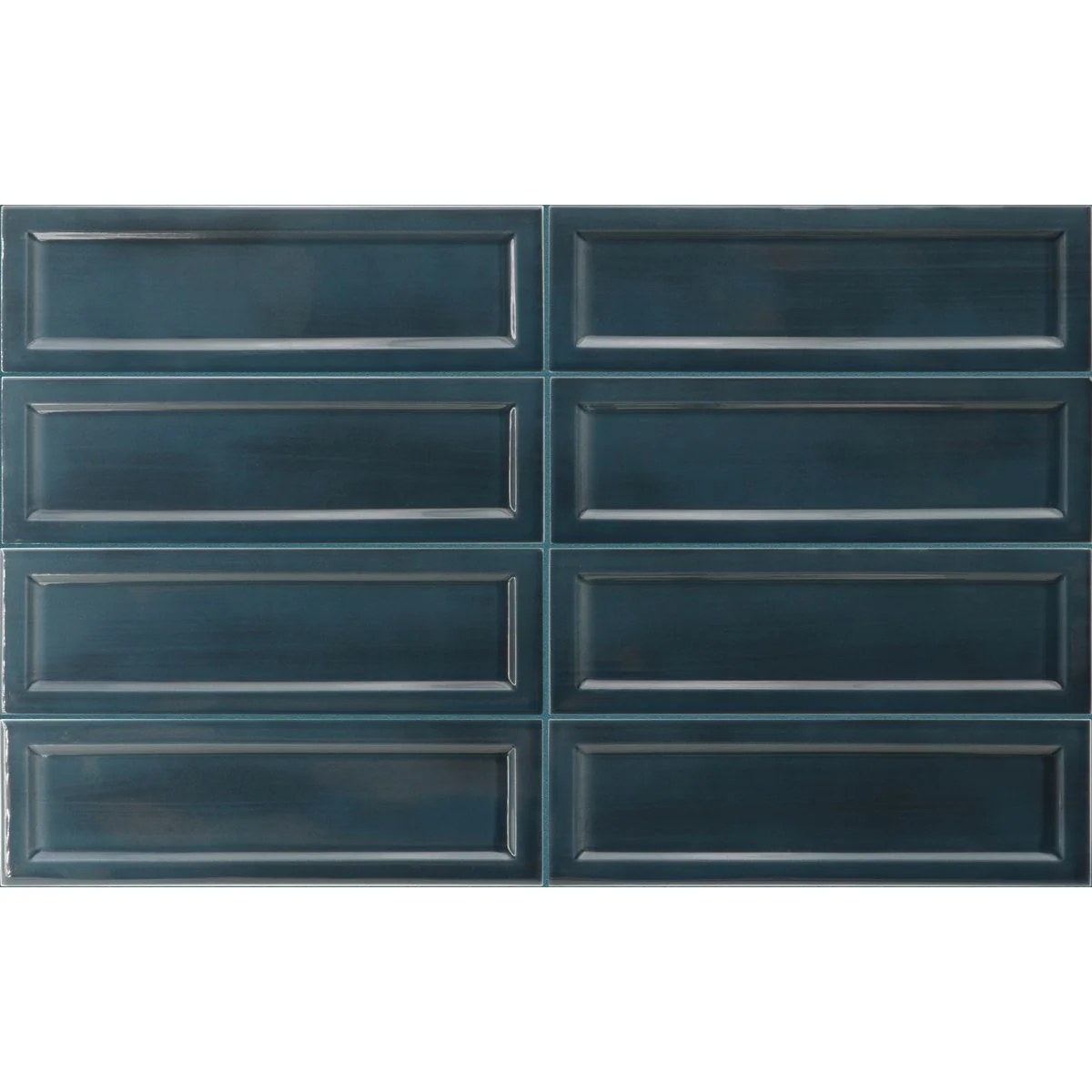 FULL TILE SAMPLE Osaka Brick DECOR Blue Moroccan Handmade Style 6.5cm x 20cm