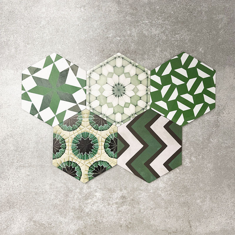 Fayrouz Verde Hexagon Patchwork | Moroccan Style | 18.7cm x 21.6cm - Image 6