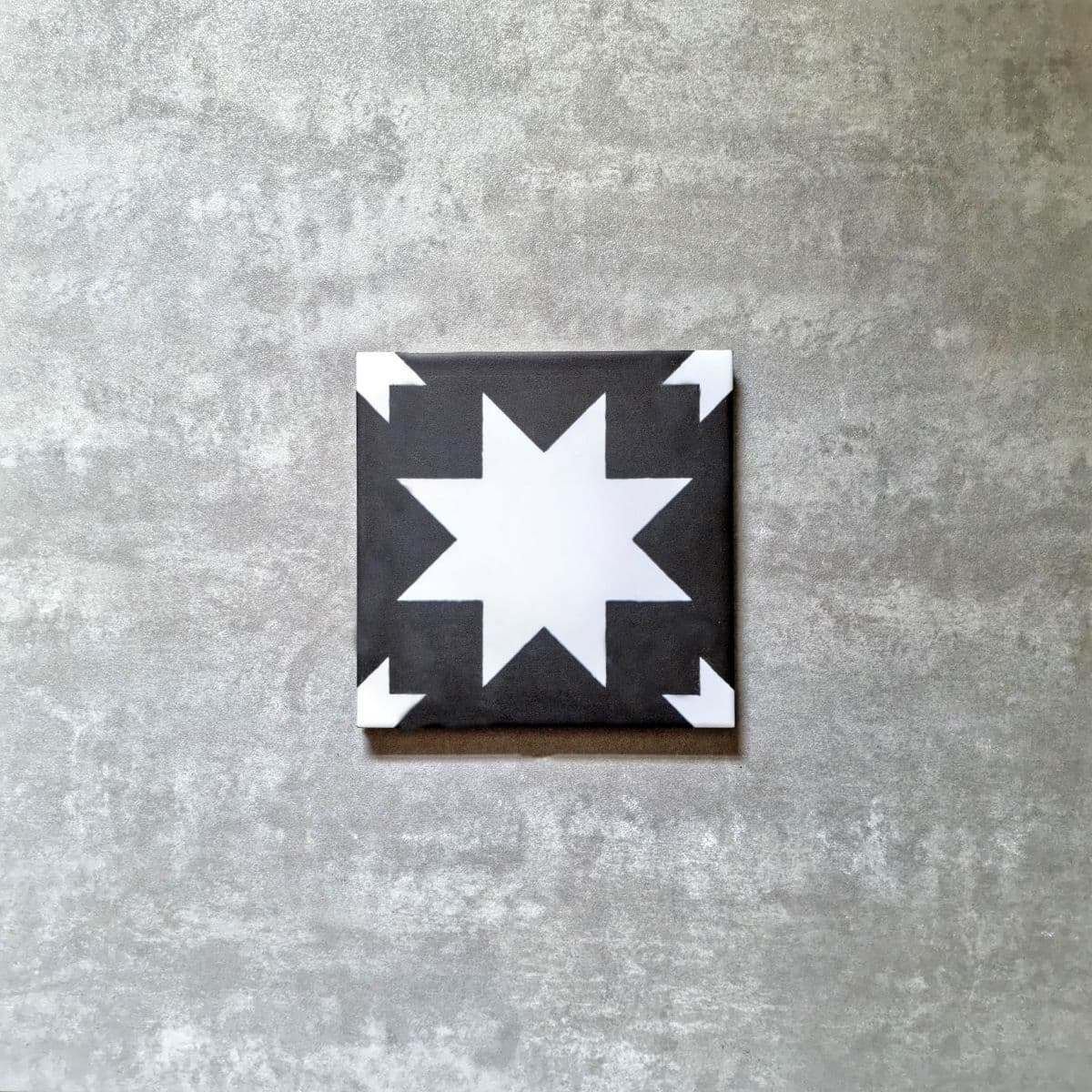 Kenifra Black Star Tiles White & Black Wall & Floor Tiles 20cm x 20cm - Image 5
