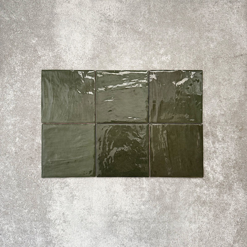 Zellige Botanical Green Square | Moroccan Style | 13.2cm x 13.2cm - Image 6