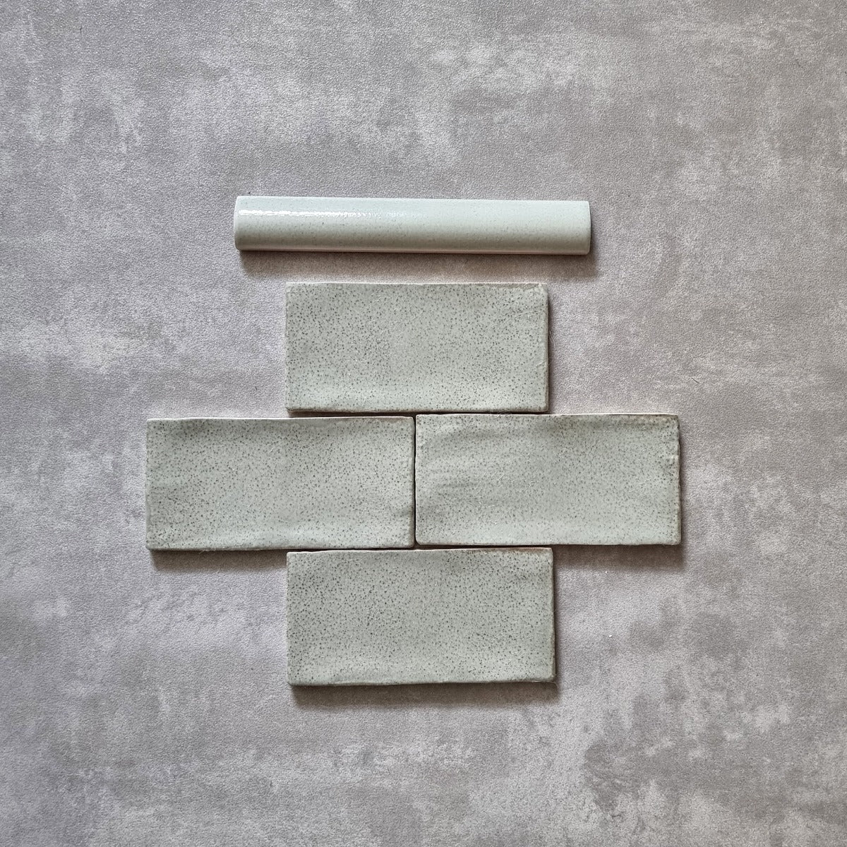 Dordogne Matcha Green Bullnose Pencil Border Tiles 3cm x 20cm - Image 2