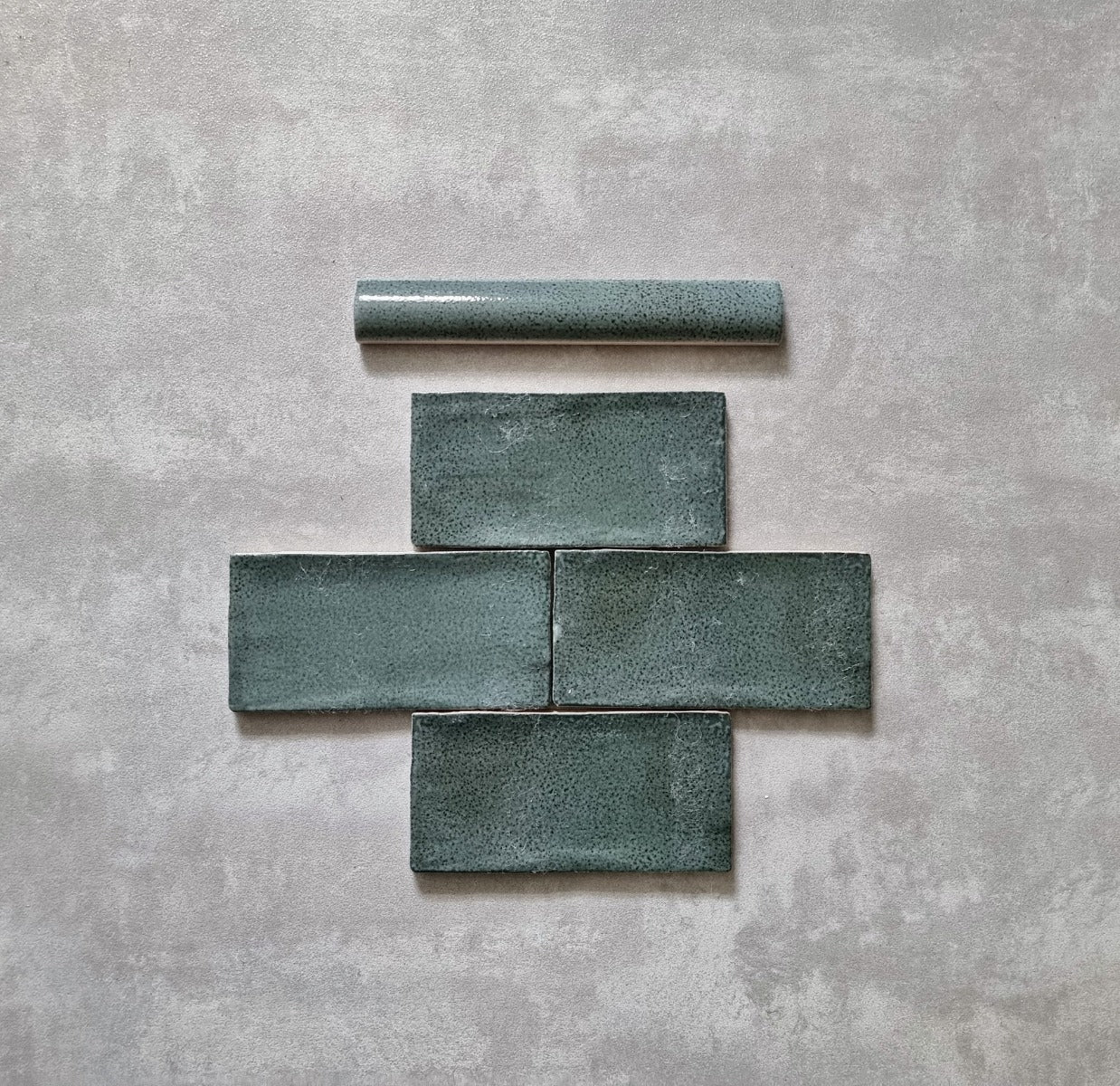 Dordogne Green Pines Bullnose Pencil Border Tiles 3cm x 20cm - Image 2