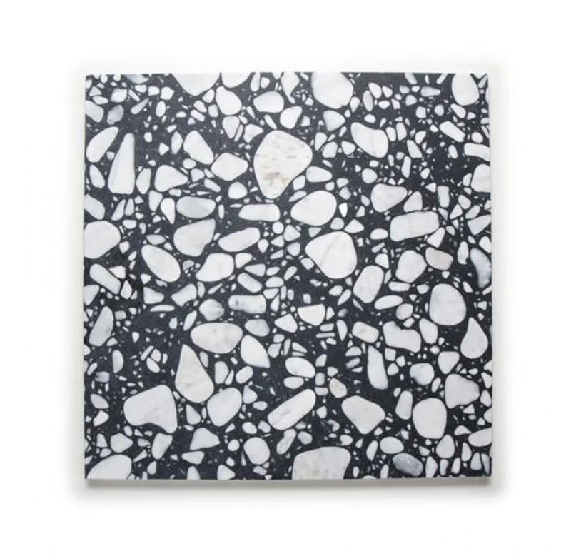 Shards Terrazzo Nero Matt Porcelain Wall Floor Tile 59cm x 59cm - Image 8