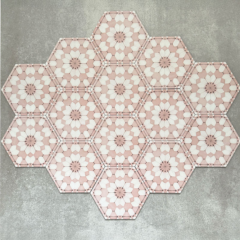 Medina Dusty Pink | Moroccan Style Hexagon | 18.7cm x 21.6cm - Image 5