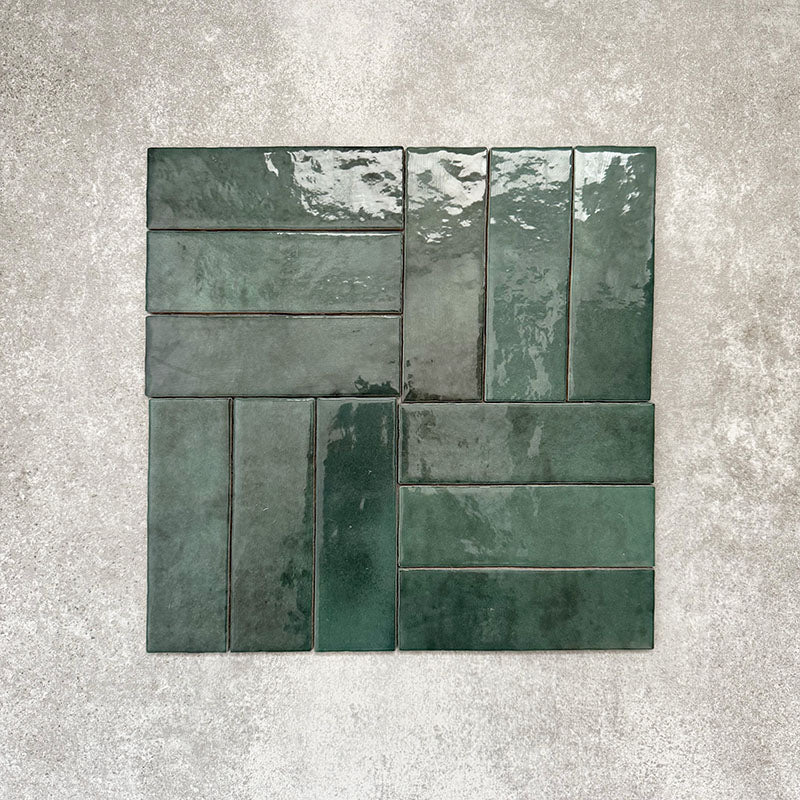 Zellige Royal Green Brick | Moroccan Style | 6.5cm x 20cm - Image 8