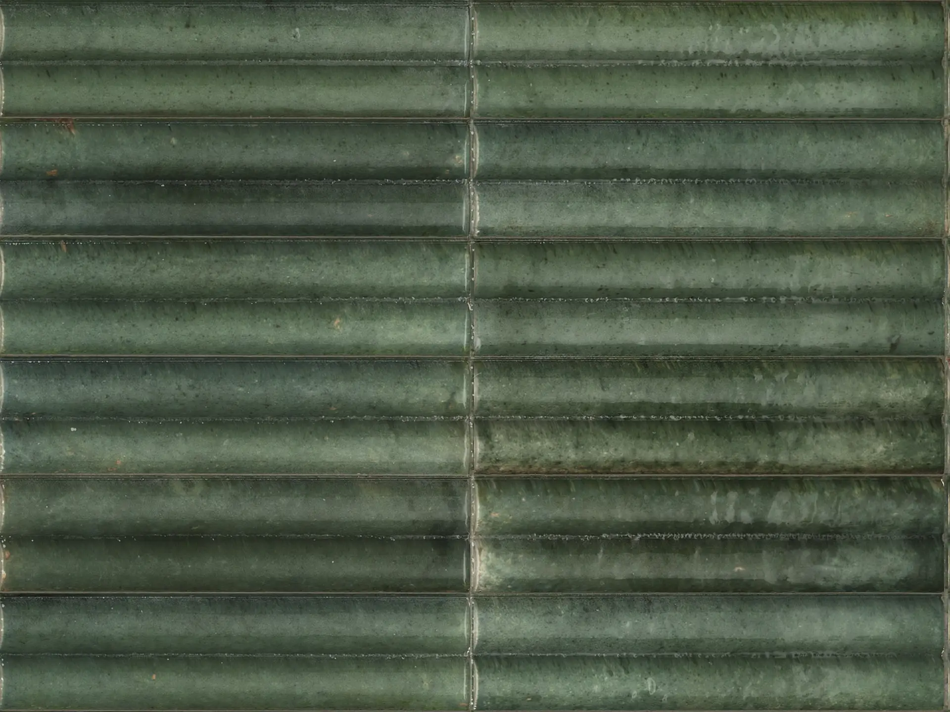 FULL TILE SAMPLE Levent Green FLUTED Gloss Decor Porcelain Tiles 6cm x 24cm