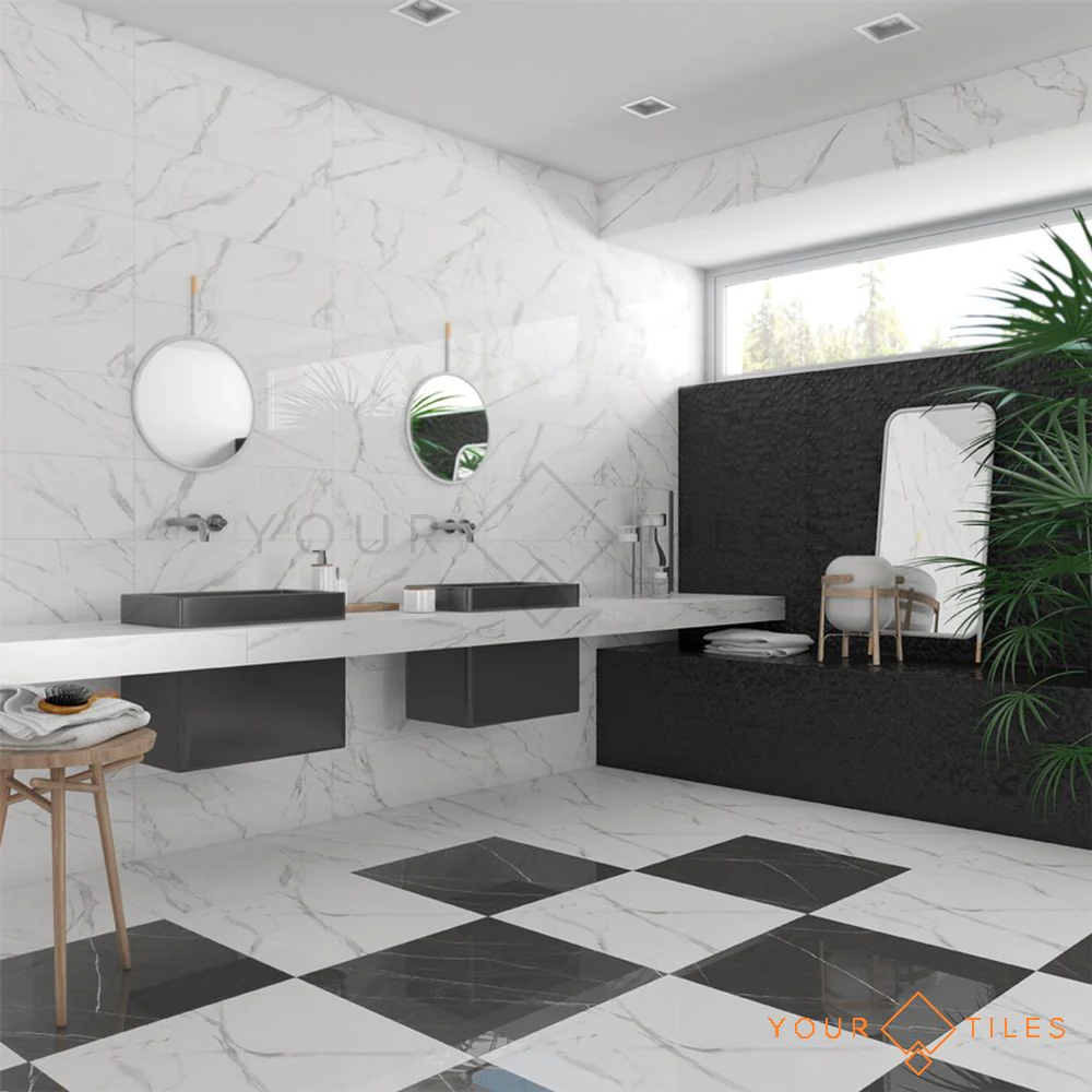 CUT TILE SAMPLE Snow Marble Gloss Effect - Image 2