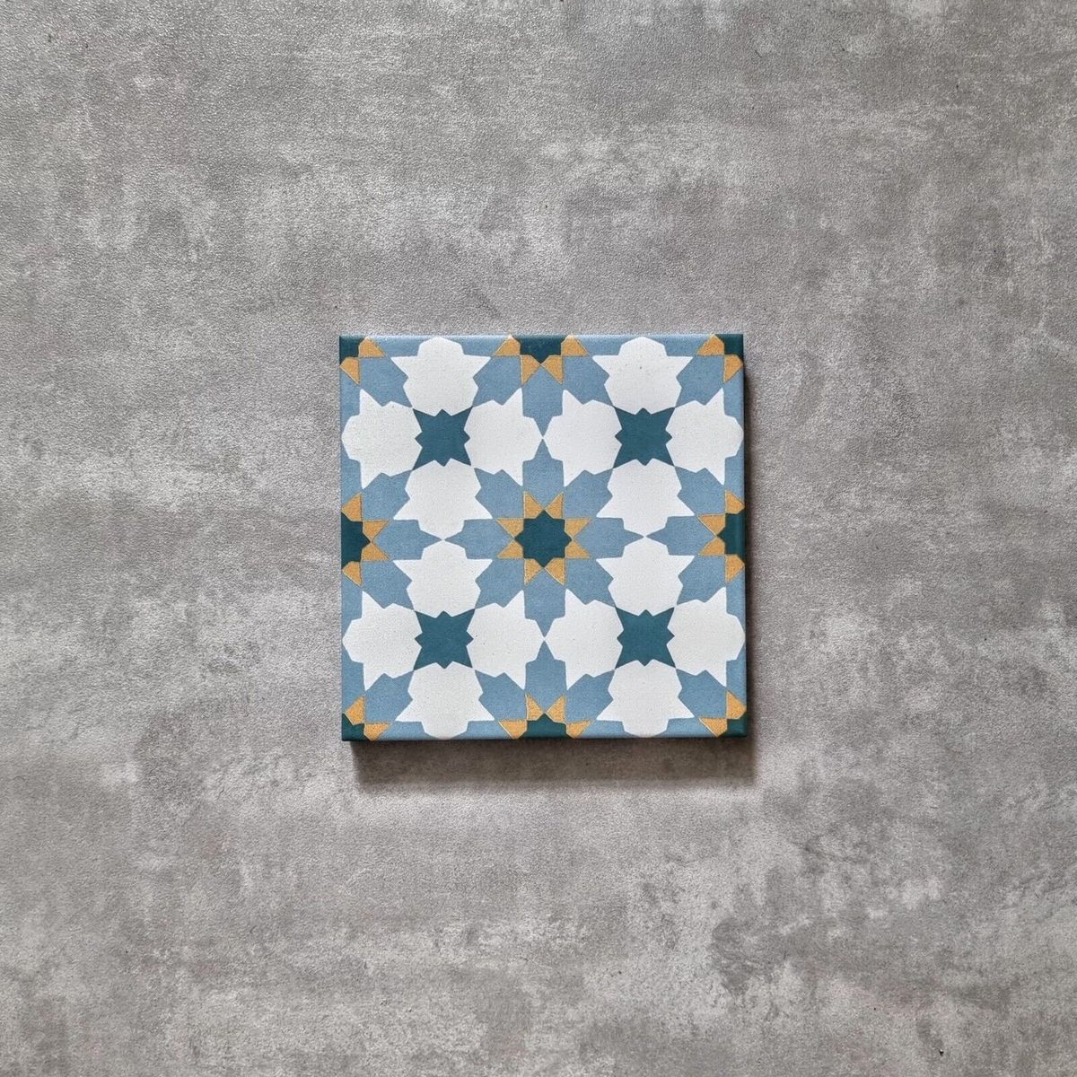Madeira Anza Tile Blue & Yellow Moroccan Tiles Wall & Floor Tiles 20cm x 20cm - Image 4