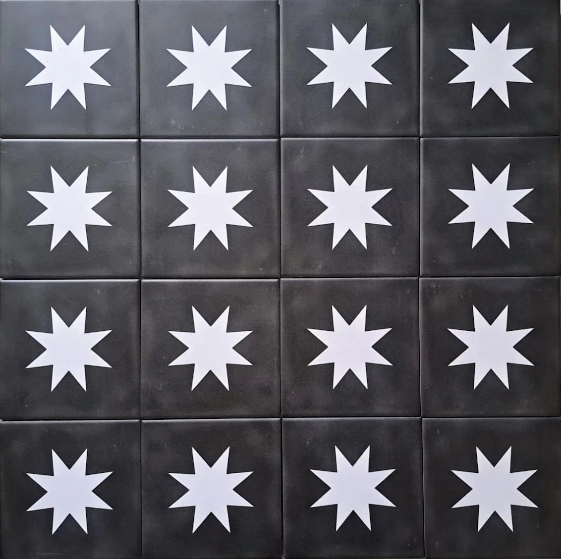 Rubins Black Decor MINIÂ Moroccan Porcelain Wall & Floor Tile 15cm x 15cm