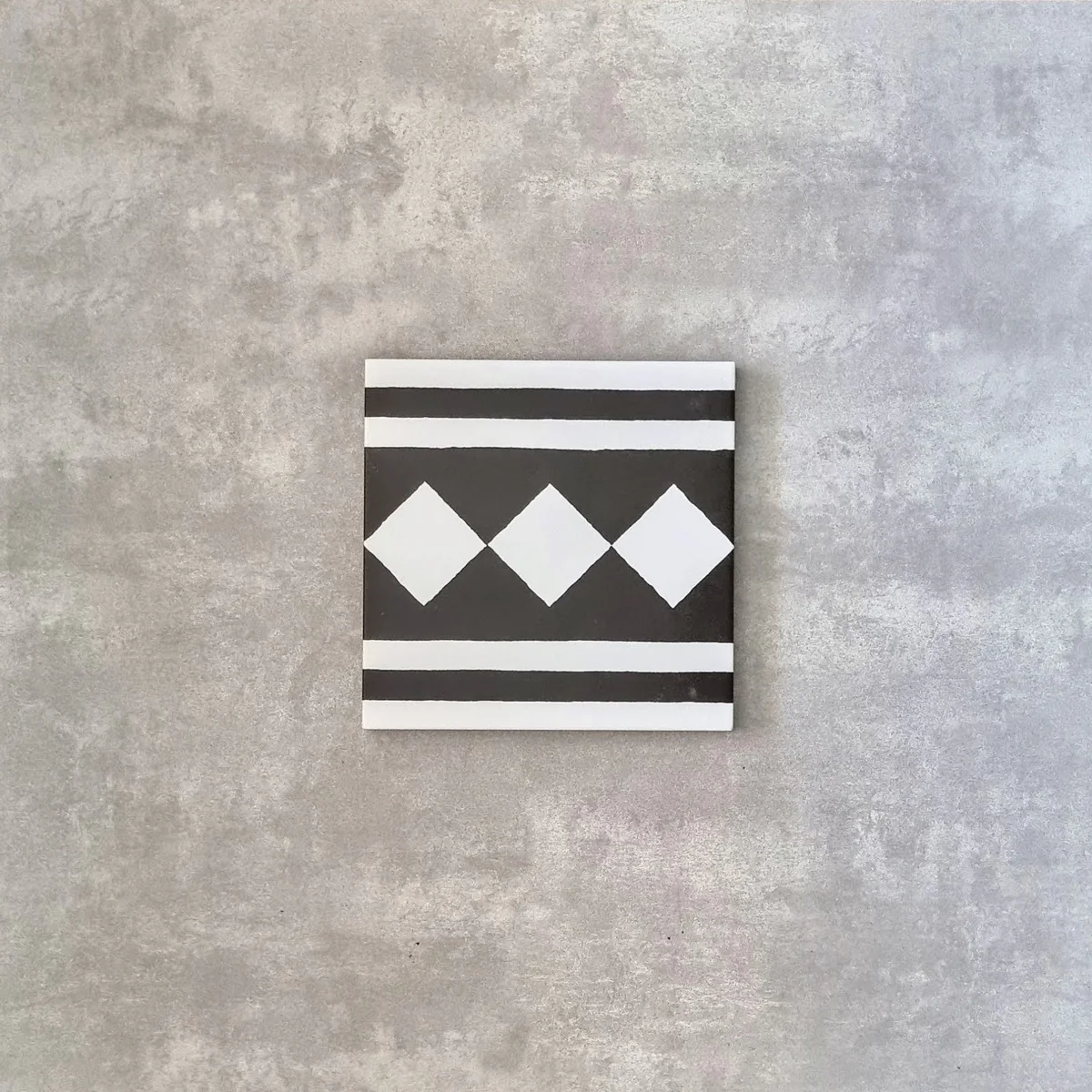 Richmond Black Manor & White Decor Side / Border Tiles 20 x 20cm
