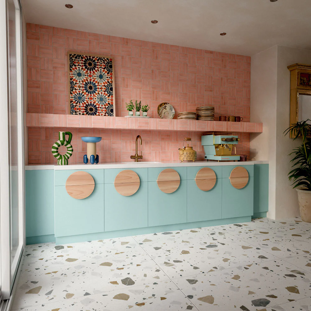 Benomar Pink Moroccan Mini Brick GLOSS Tile 5cm x 15cm - Image 3