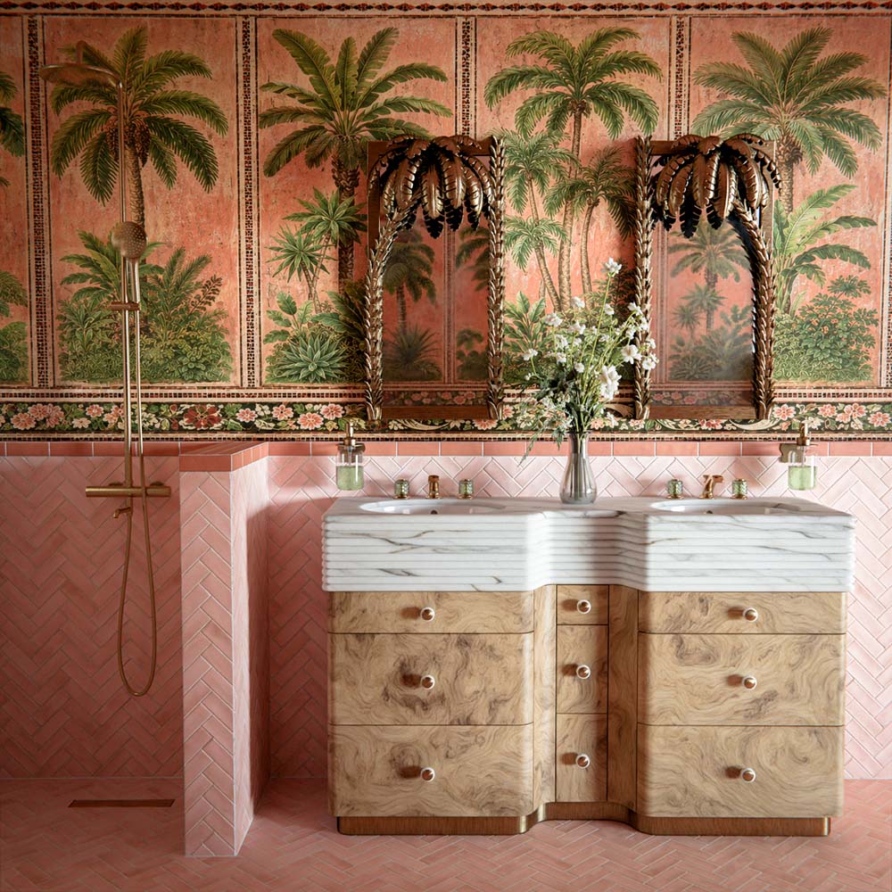 Benomar PINK Moroccan Mini Brick MATT Tile 5cm x 15cm - Image 2