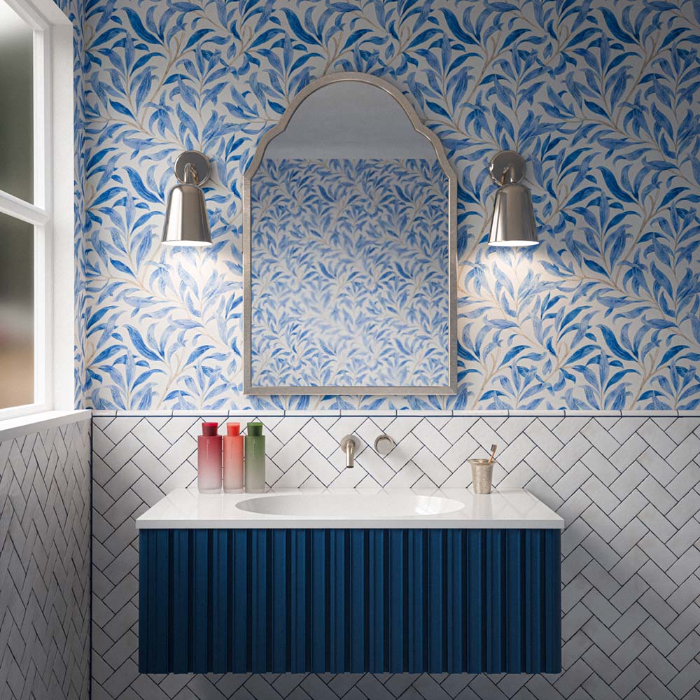 Liberty White Bullnose Pencil Border Tiles 3cm x 20cm - Image 2