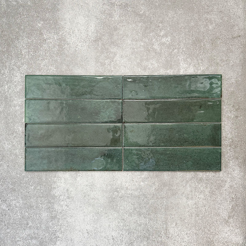 Allegra Green | Gloss Brick Tile | 6cm x 25cm - Image 5
