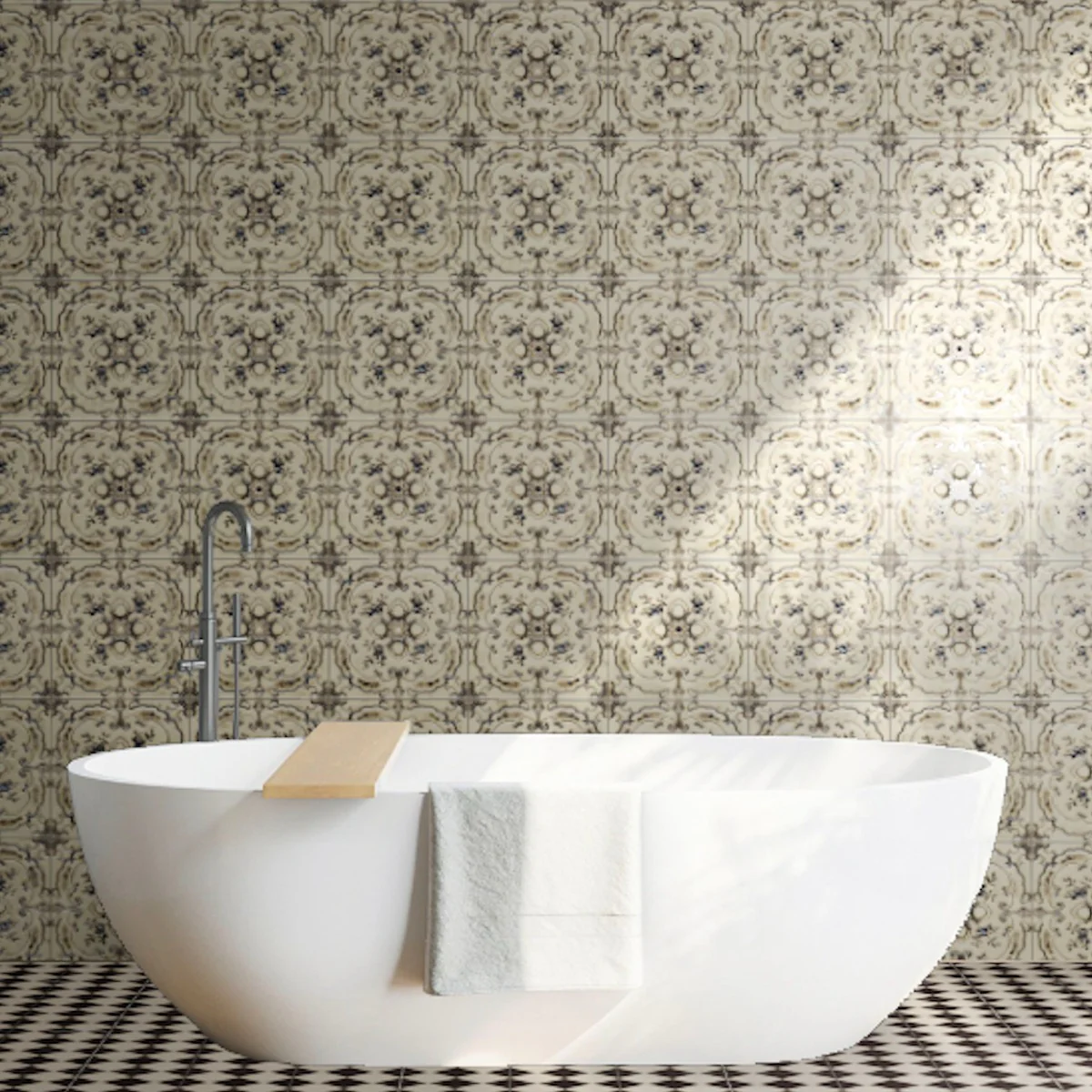 Kintsukuroi Toffee Golden Embossed Tile 30.5cm x 30.5cm - Image 2
