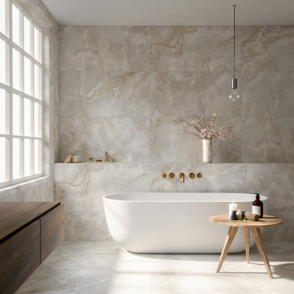 Thebes White Honed Matt Onyx 60cm x 120cm