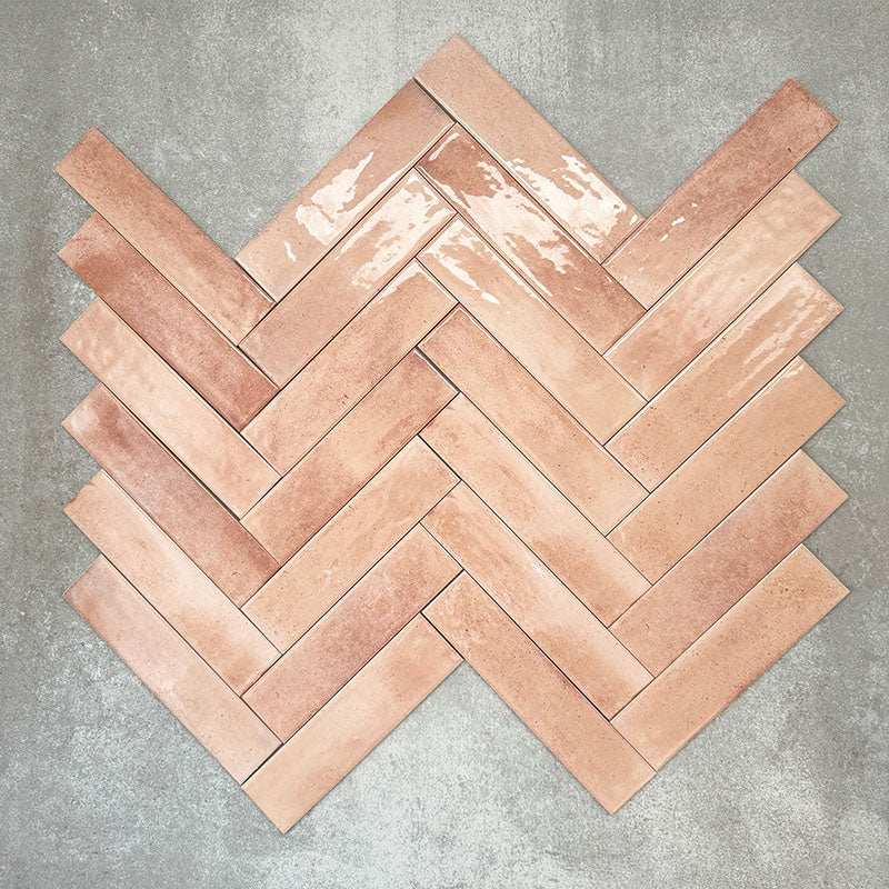 Allegra Tusk Pink | Gloss Brick Tile | 6cm x 25cm - Image 3