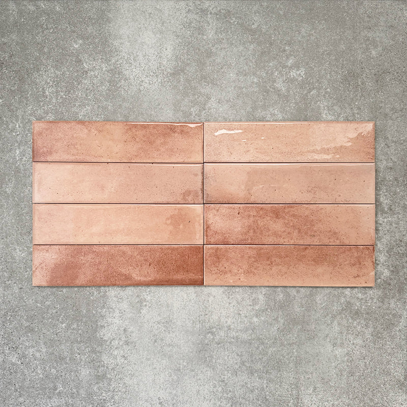 Allegra Tusk Pink | Gloss Brick Tile | 6cm x 25cm - Image 4
