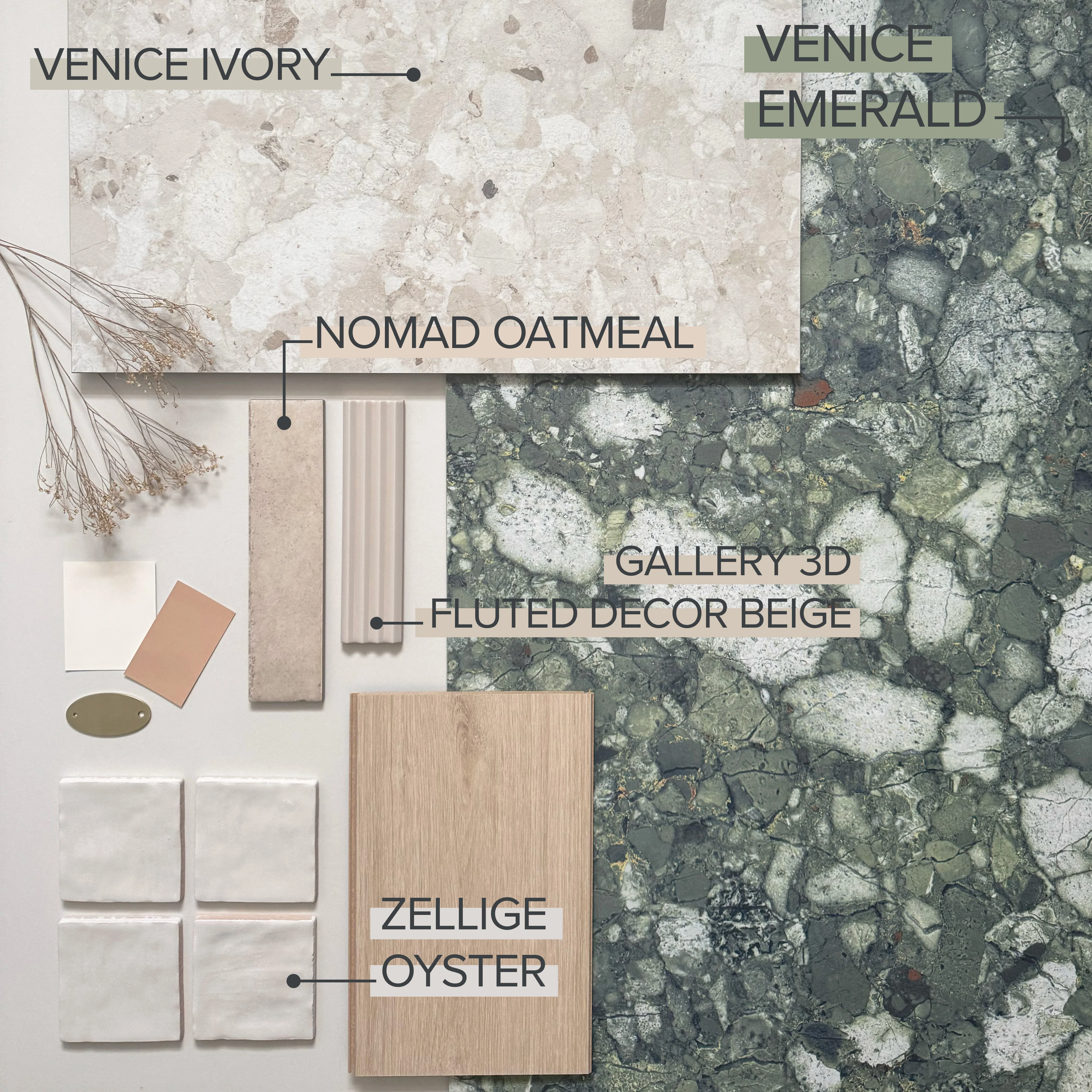 FULL TILE SAMPLE Gallery Brick 3D Fluted DECOR Tile Beige Gloss 5cm x 20cm - Image 2