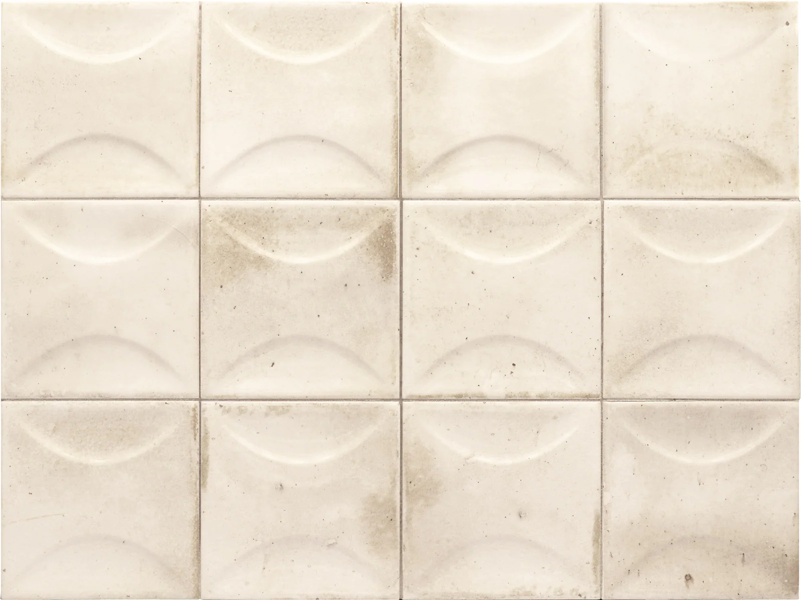 FULL TILE SAMPLE Saigon White Decor Square Wall Tiles | 10cm x 10cm
