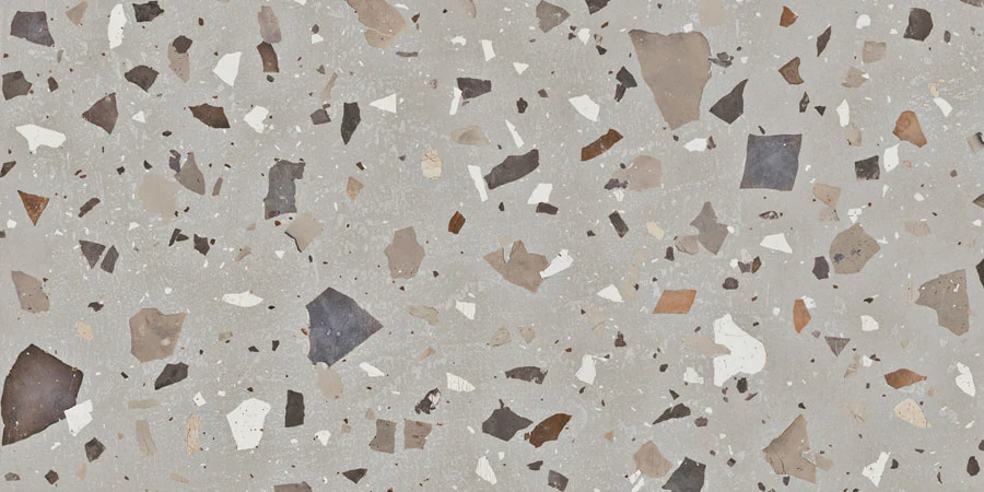 Lakestone Terrazzo Grey | 2cm Outdoor Porcelain Tile Slabs | 50cm x 100cm - Image 2
