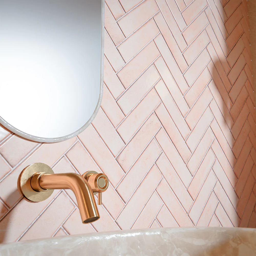Puzzle Rose Brick Rectified | Wall & Floor Tiles | 5cm x 20cm - Image 2