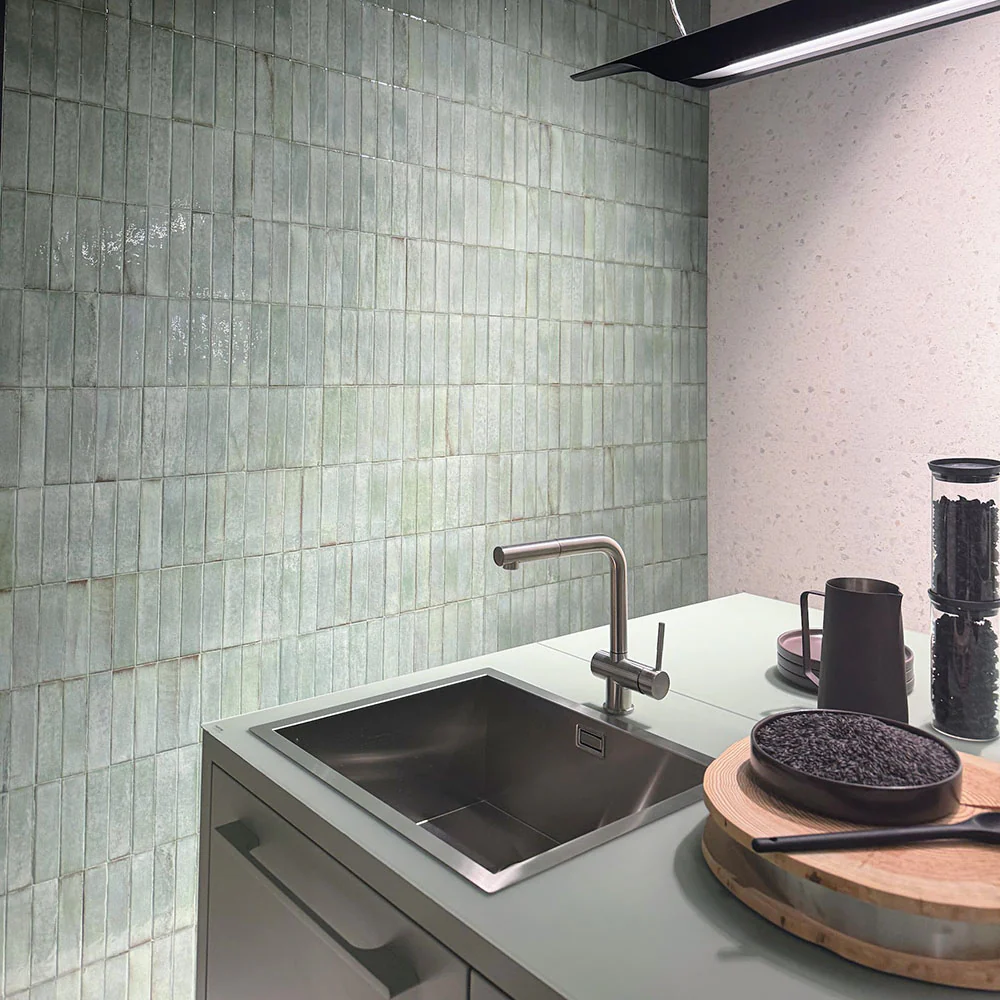 Puzzle Sage Green Brick Rectified | Wall & Floor Tiles | 5cm x 20cm - Image 5