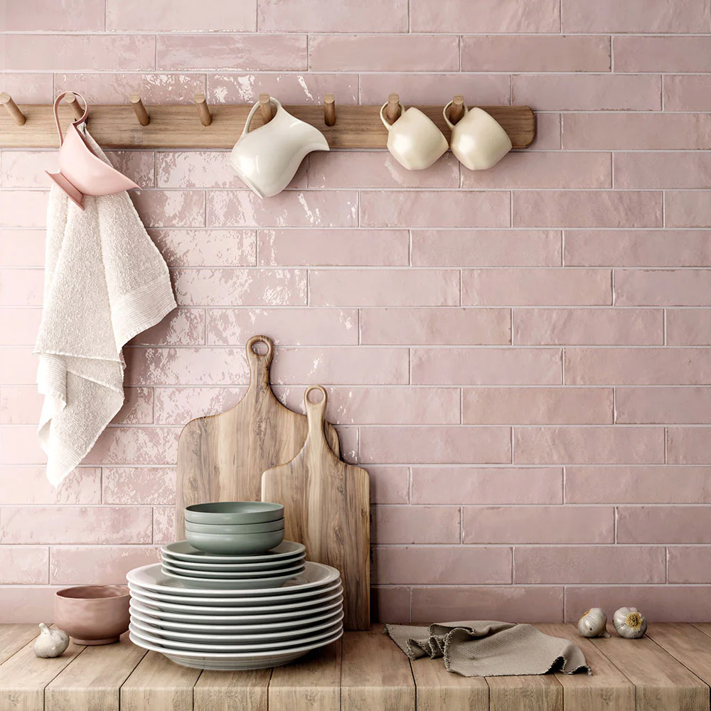 Nomad Rose Brick | Industrial Style Wall Tiles | 6cm x 24.6cm - Image 3