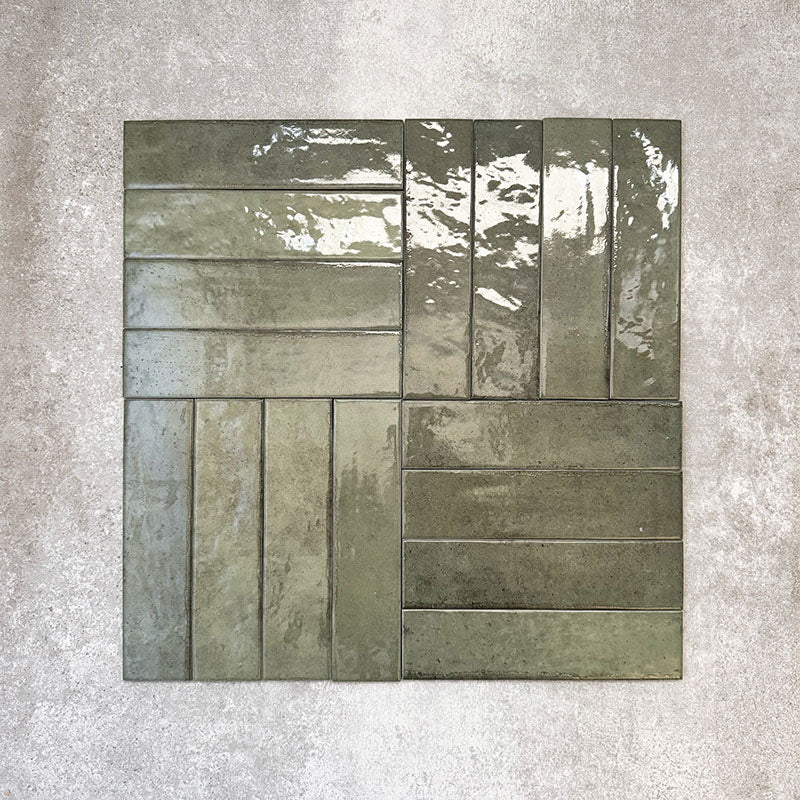 Nomad Sage Green Brick | Industrial Style Wall Tiles | 6cm x 24.6cm - Image 4