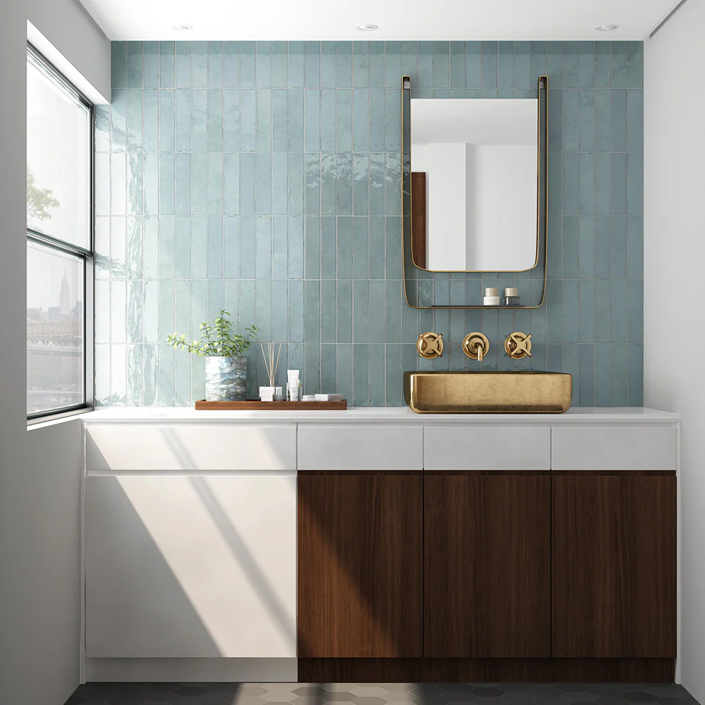 Nomad Aquamarine Brick | Industrial Style Wall Tiles | 6cm x 24.6cm - Image 4