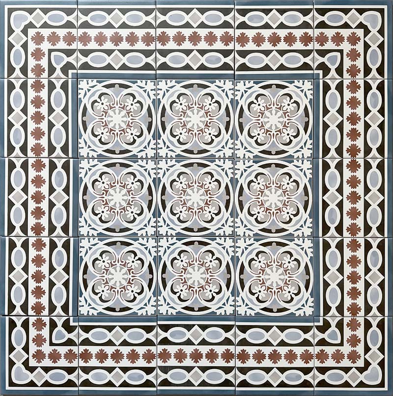 Imperial Victorian Blue Mini Tiles | Border Tile | 15cm x 15cm - Image 3