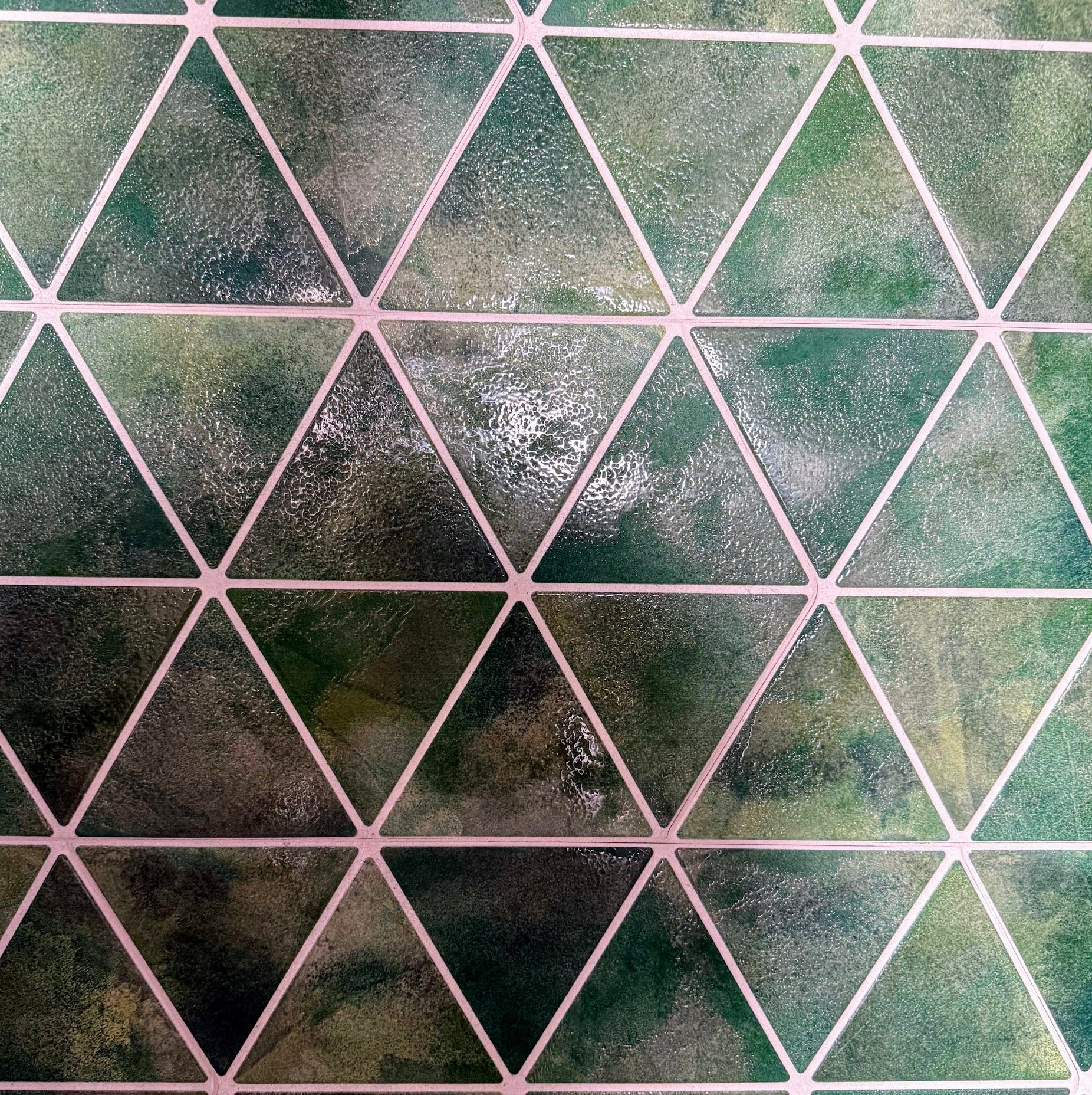 Enigma Lustre Glaze | Triangle Jungle Green | Porcelain Wall and Floor Tile - Image 2