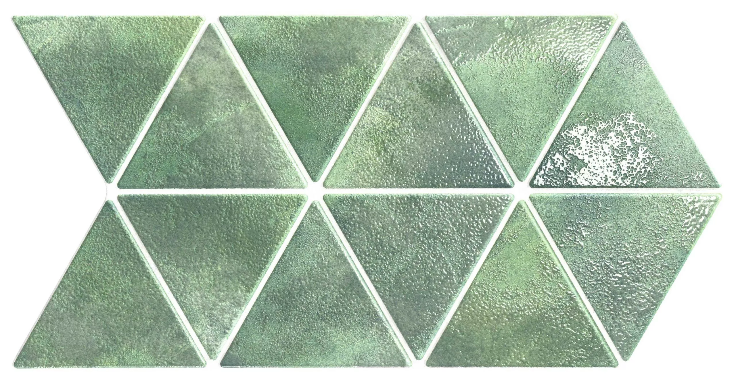 Enigma Lustre Glaze | Triangle Jungle Green | Porcelain Wall and Floor Tile - Image 3
