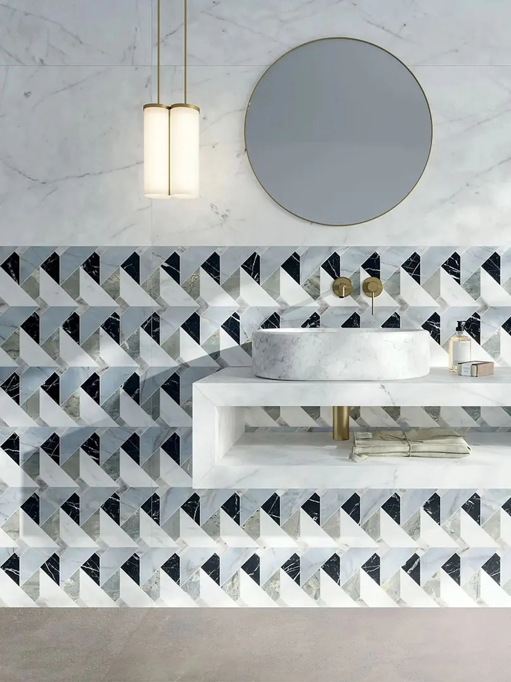 Lucca Diamond Tips | 3D Décor | Wall & Floor Tiles | 60cm x 120cm - Image 3